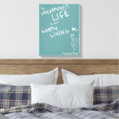 ソクラテスの"未検証の生活"引用文キャンバス(青) キャンバスプリント (インサイチュ (寝室))