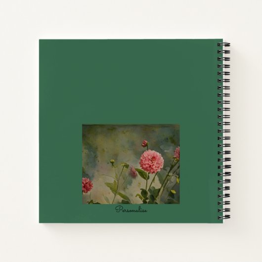 ソクラテス健康引用文かわいいピンクの花ジャーナル ノートブック (裏面)