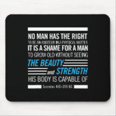 ソクラテス物理フィットネス引用文ボディビル演習 マウスパッド (正面)