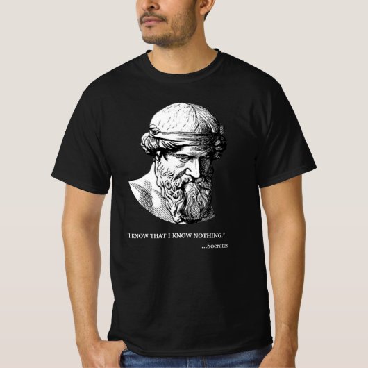 ソクラテス "何も知らない" 哲学者Tシャツ Tシャツ (正面)