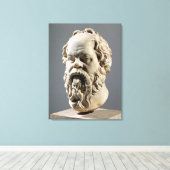 ソクラテス、大理石の頭、ブロンズからコピー キャンバスプリント (インサイチュ (ウッドフロア))