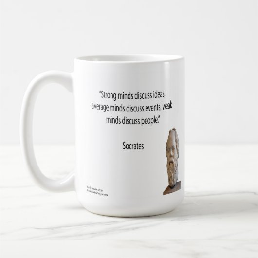 ソクラテス&有名な「マインド」引用文 コーヒーマグカップ (左)