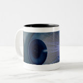 ソケットの目筋肉の3d wireframe ツートーンマグカップ (正面左)