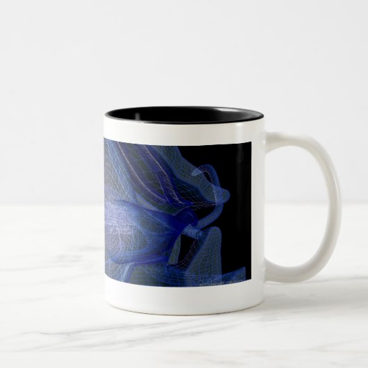 ソケットの目筋肉の3d wireframe ツートーンマグカップ (右)