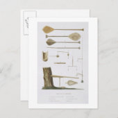 ソサエティ諸島:パンガス、魚釣りフックなど ポストカード (正面/裏面)