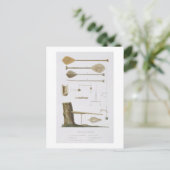 ソサエティ諸島:パンガス、魚釣りフックなど ポストカード (スタンド正面)