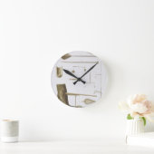 ソサエティ諸島：パンガス、魚釣りフックなど ラウンド壁時計 (ホーム)