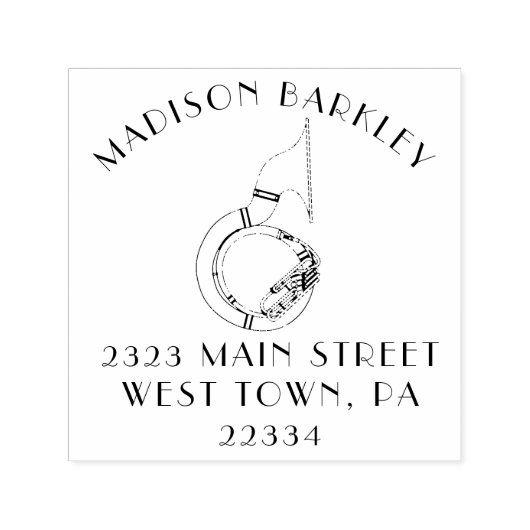 ソサフォンマーチングバンド音楽先生ミュージシャン セルフインキングスタンプ (デザイン)