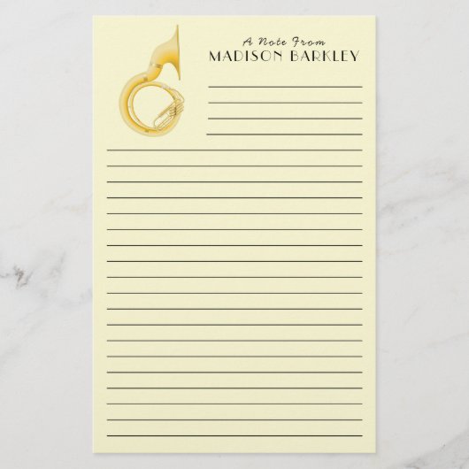 ソサフォンマーチングバンド音楽先生ミュージシャン 便箋 (正面)