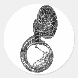 ソサフォン形ワードアートブラック文字 ラウンドシール