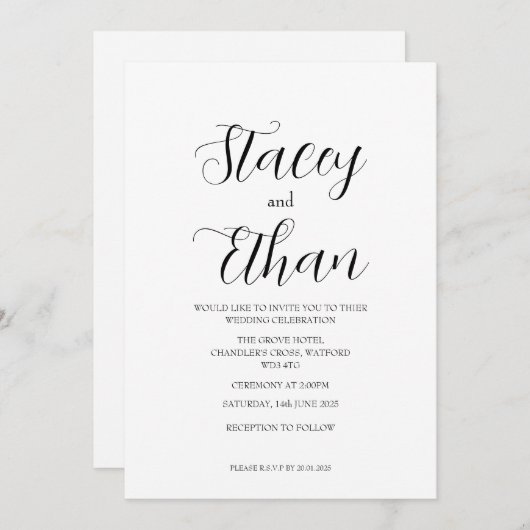 ソシンプル結婚式招待状 招待状 (正面/裏面)