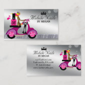 ソシ恋しく思アライトネイルサロンスクーターガールファッション 名刺 (正面/裏面)