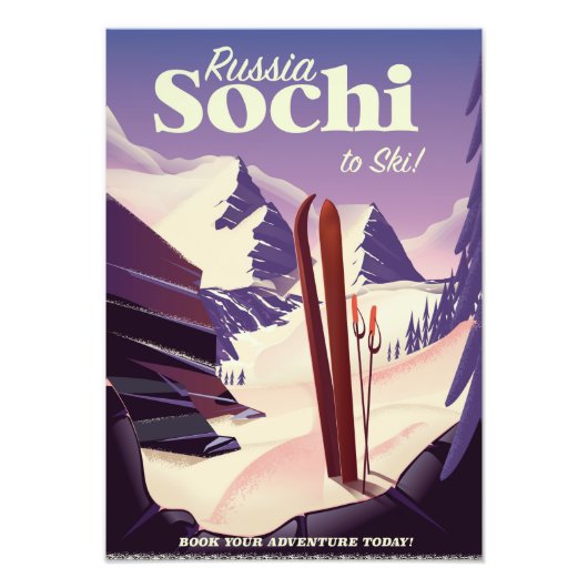 ソチ・ロシア・スキー旅行ポスター フォトプリント            (正面)