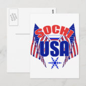 ソチUSAスノーフレーク ポストカード (正面/裏面)