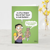 ソッおもしろいクサル誕生日 カード (黄色い花)