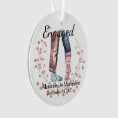 ソックカップル祝「婚約した」アクリルオーナメント オーナメント (正面)