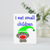 ソックサル「食べ小さな子ども」 ポストカード (スタンド正面)