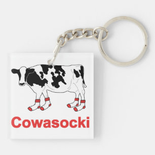 ソックスの乳牛- Cowasocki牛Socky キーホルダー