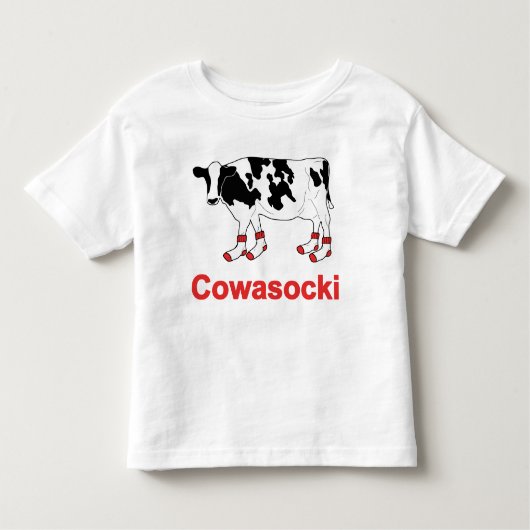 ソックスの乳牛- Cowasocki牛Socky トドラーTシャツ (正面)