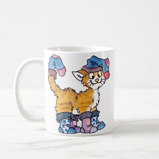 ソックスの子猫のマグ コーヒーマグカップ (左)
