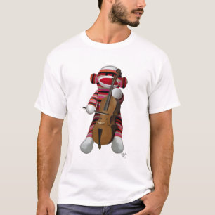 ソックスの猿およびチェロ Tシャツ