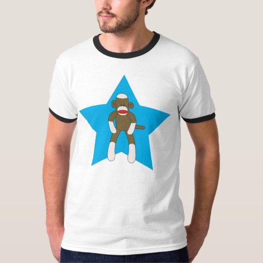 ソックスの猿によってすごい星 Tシャツ (正面)