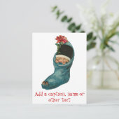 ソックスの赤ちゃんのホリデーカード シーズンポストカード (スタンド正面)