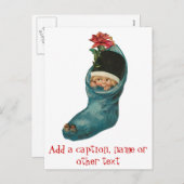 ソックスの赤ちゃんのホリデーカード シーズンポストカード (正面/裏面)