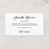 ソックスのECサイト向け商品 名刺 (裏面)