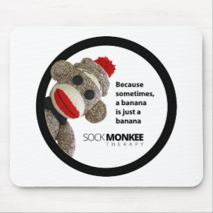 ソックスのMonkeeのセラピーのバナナのマウスパッド マウスパッド