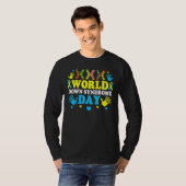 ソックスカッコいいワールドダウン症候群認識度サポーター Tシャツ (正面フル)