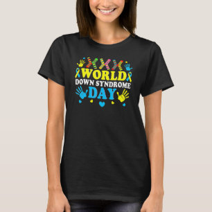 ソックスカッコいいワールドダウン症候群認識度サポーター Tシャツ