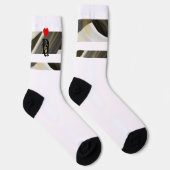 ソックスユニセックストレンド抽象芸術アート白黒金ゴールド ソックス (右)