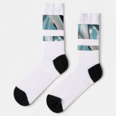 ソックスユニセックストレンド抽象芸術ブルー海 ソックス (左)