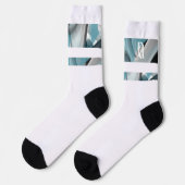 ソックスユニセックストレンド抽象芸術ブルー海 ソックス (左)