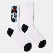 ソックスユニセックストレンド抽象芸術ブルー海 ソックス (右)