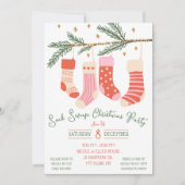 ソックスワップクリスマスパーティー,ホリデーパーティー 招待状 (正面)