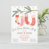 ソックスワップクリスマスパーティー,ホリデーパーティー 招待状 (スタンド正面)
