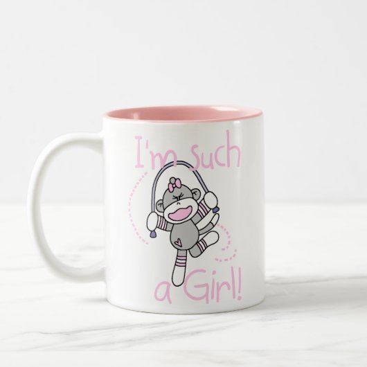 ソックス猿そのような女の子 ツートーンマグカップ (左)