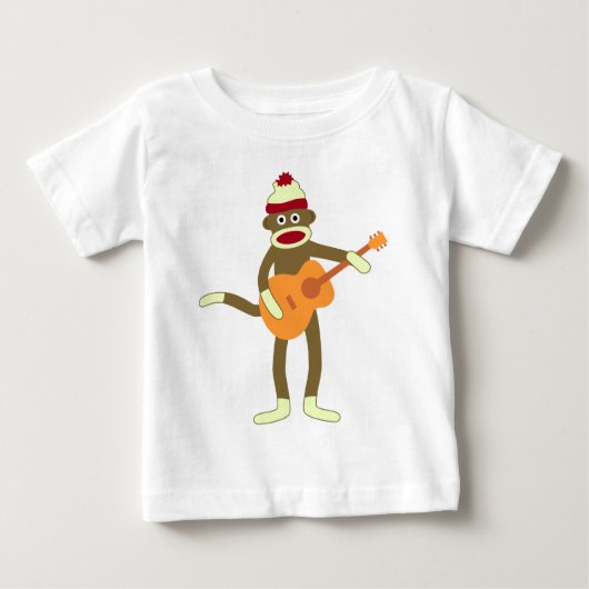 ソックス猿のアコースティックギター ベビーTシャツ (正面)