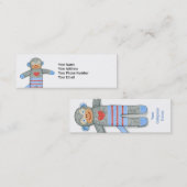 ソックス猿のカスタマイズ可能な名刺 スキニー名刺 (正面/裏面)