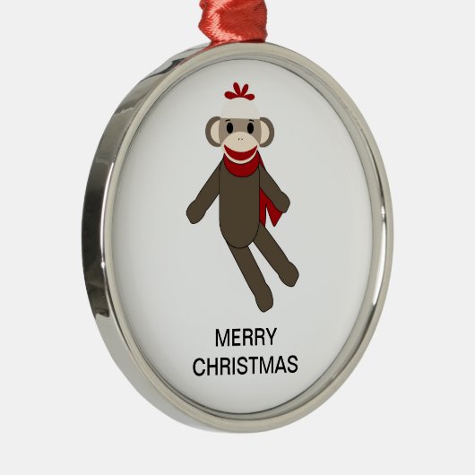 ソックス猿のクリスマスのオーナメント メタルオーナメント (右)