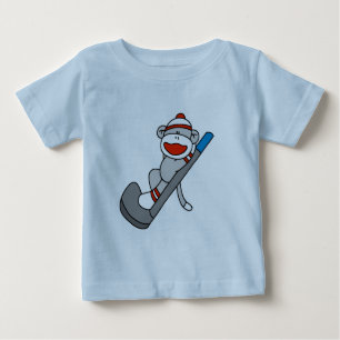 ソックス猿のゴルフTシャツおよびギフト ベビーTシャツ