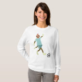 ソックス猿のサッカーの選手 Tシャツ (正面フル)