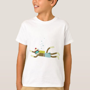 ソックス猿のスキューバダイバー Tシャツ