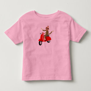 ソックス猿のスズメバチのスクーター トドラーTシャツ