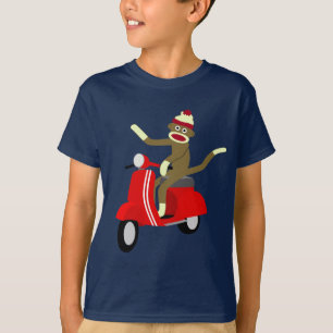 ソックス猿のスズメバチのスクーター Tシャツ