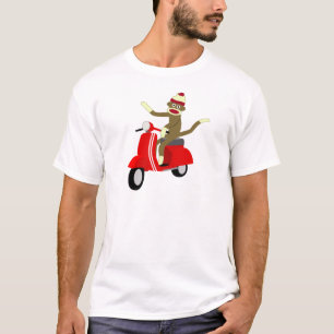ソックス猿のスズメバチのスクーター Tシャツ