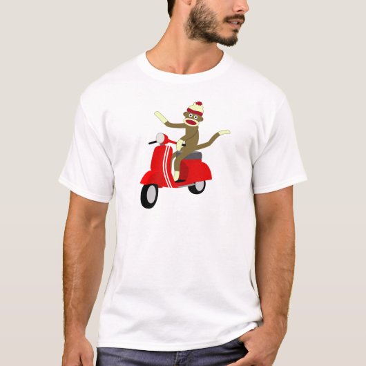 ソックス猿のスズメバチのスクーター Tシャツ (正面)