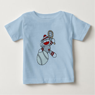 ソックス猿のテニスのTシャツおよびギフト ベビーTシャツ